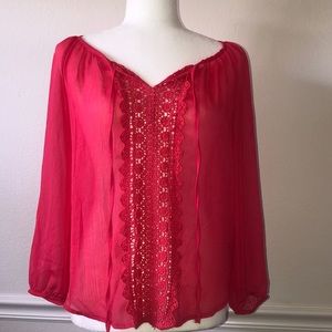 Sheer pink boho top